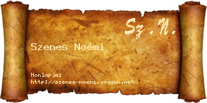 Szenes Noémi névjegykártya